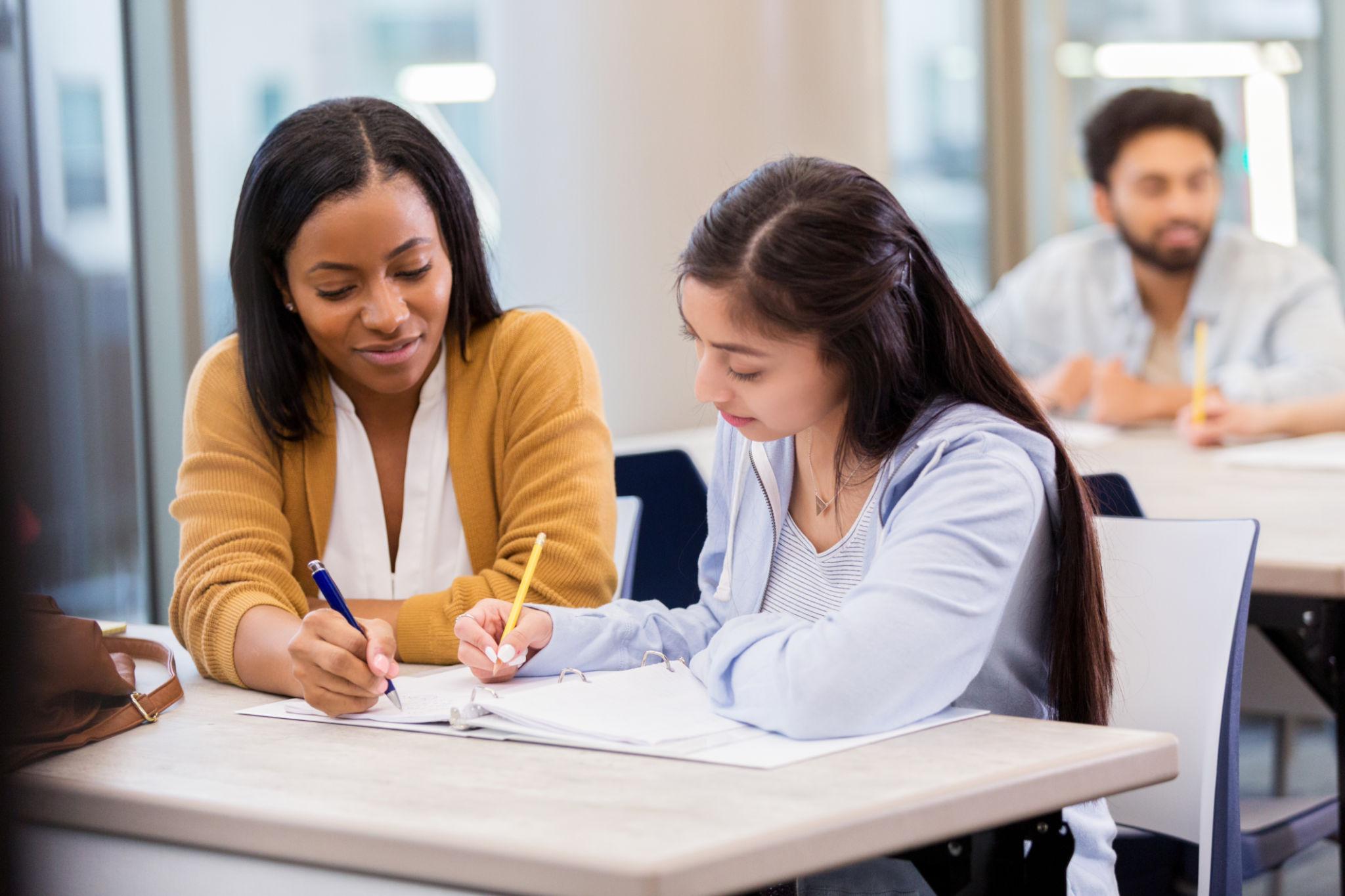 Students receiving tutoring